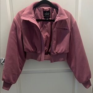 ALO Polar Fleece Women's Mauve Crop Jacket